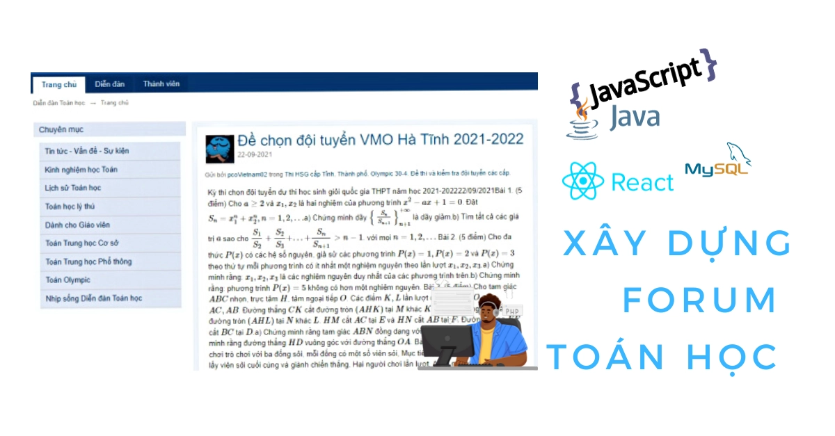 Xây dựng diễn đàn toán học (Java Spring Boot + React JS).