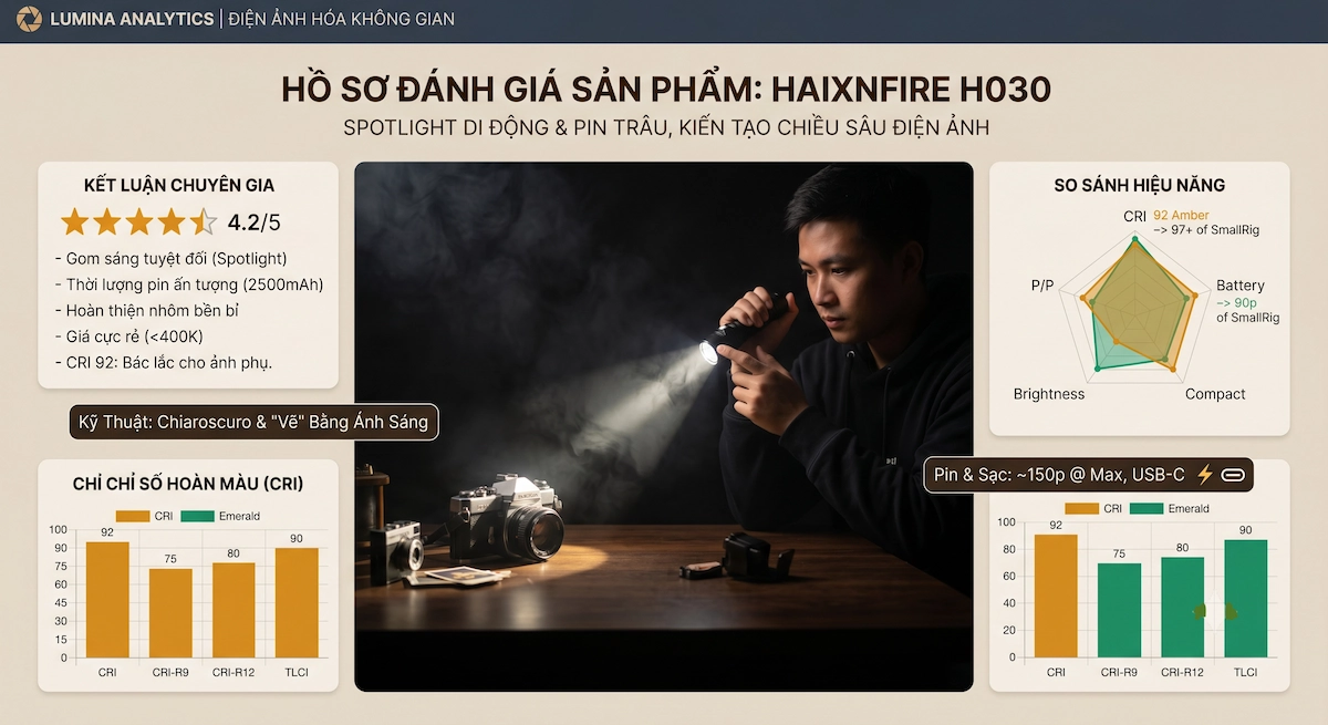 Đánh Giá Đèn Haixnfire H030 - Vũ Khí Tạo Hiệu Ứng Điện Ảnh Dưới 500K Cho Nhiếp Ảnh Gia